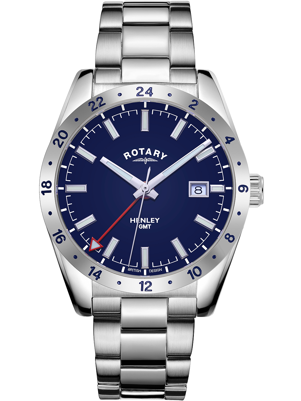 Rotary GB05176/05 Henley GMT men`s 40mm 10ATM