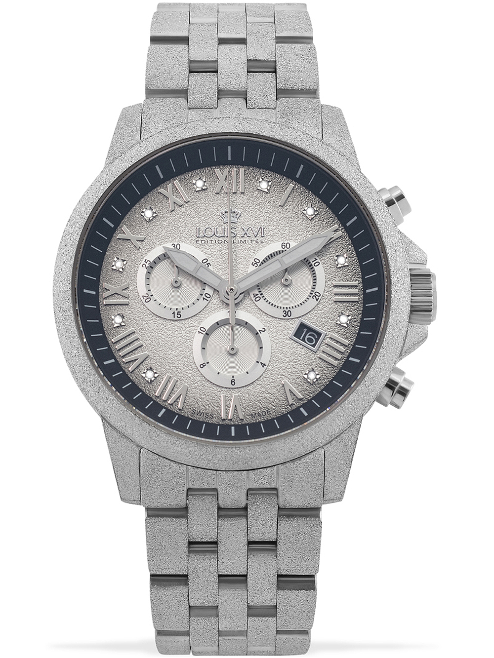 Louis XVI LXVI1081 Aramis Frosted Chronograph mens watch 43mm 5ATM