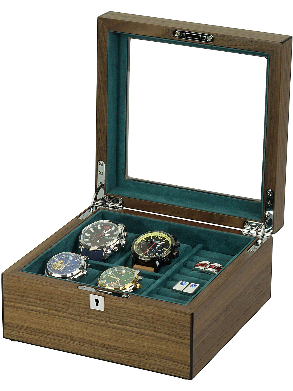 Rothenschild watch box RS-2440-W for 4 watches and cufflinks