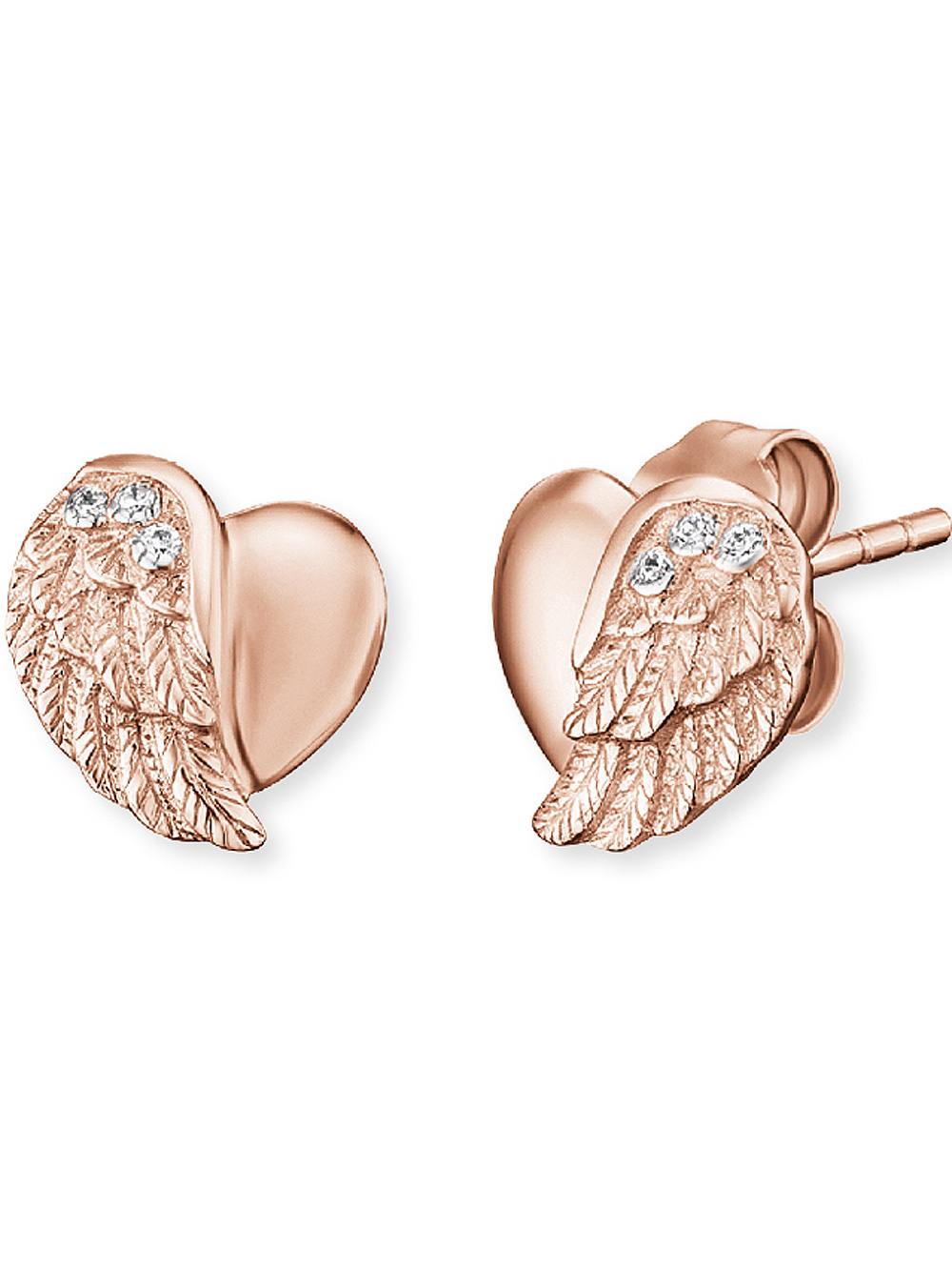 Engelsrufer Ear Studs Heart Wings ERE-LILHEARTWING-STR