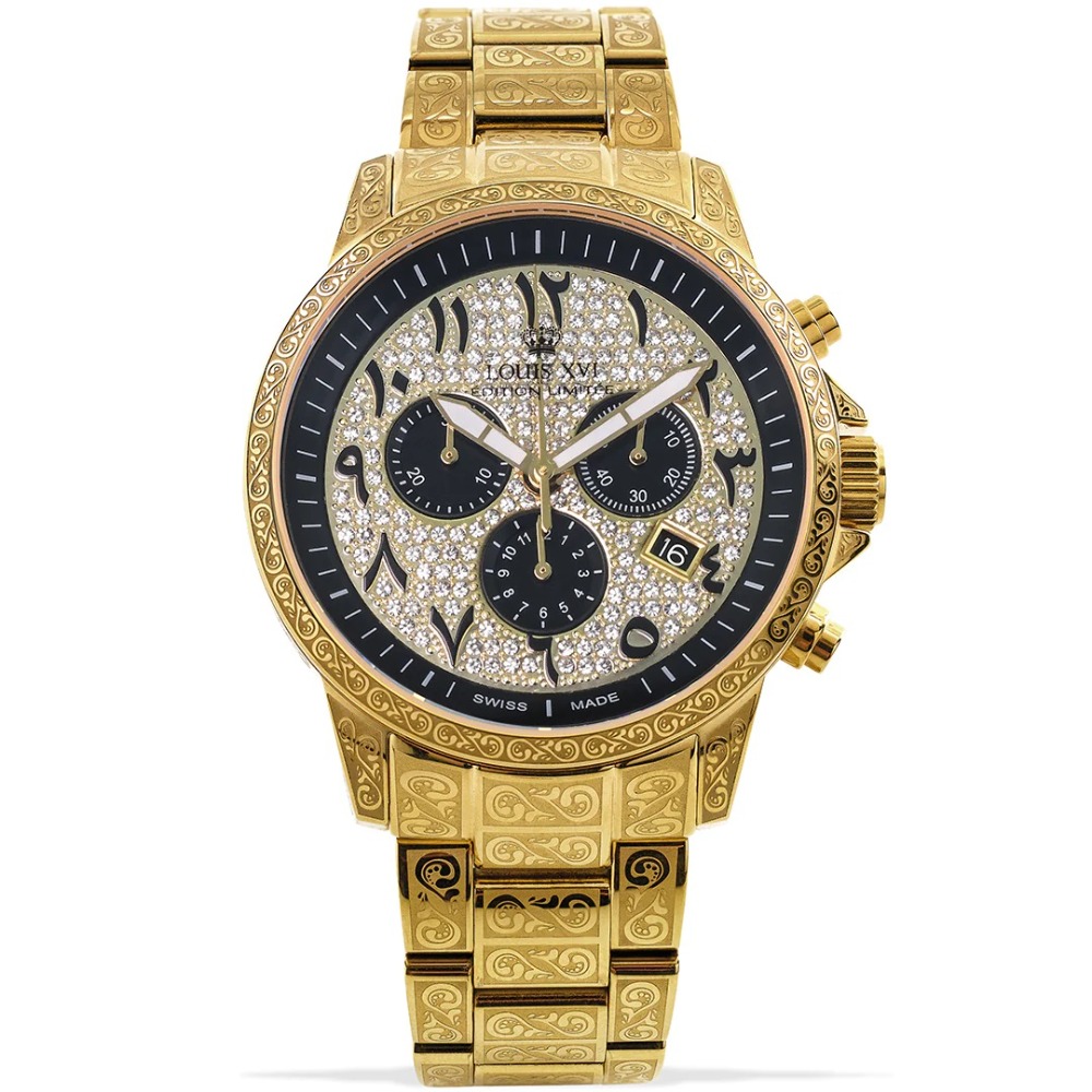 Louis XVI LXVI1096 Palais Royale Arabic Chronograph Mens Watch 43mm 10ATM