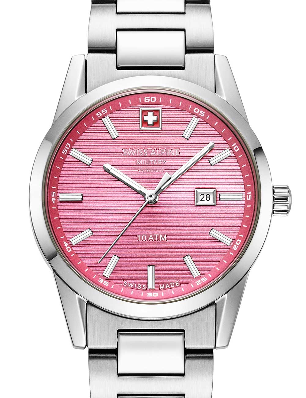 Swiss Alpine Military 7767.1136 Ladies Watch Argos silver pink 34mm 10ATM