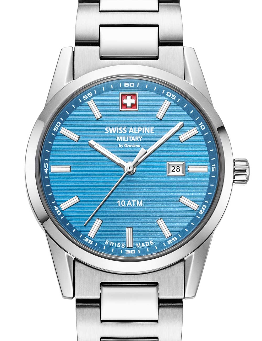 Swiss Alpine Military 7767.1131 Ladies Watch Argos silver hellblau 34mm 10ATM