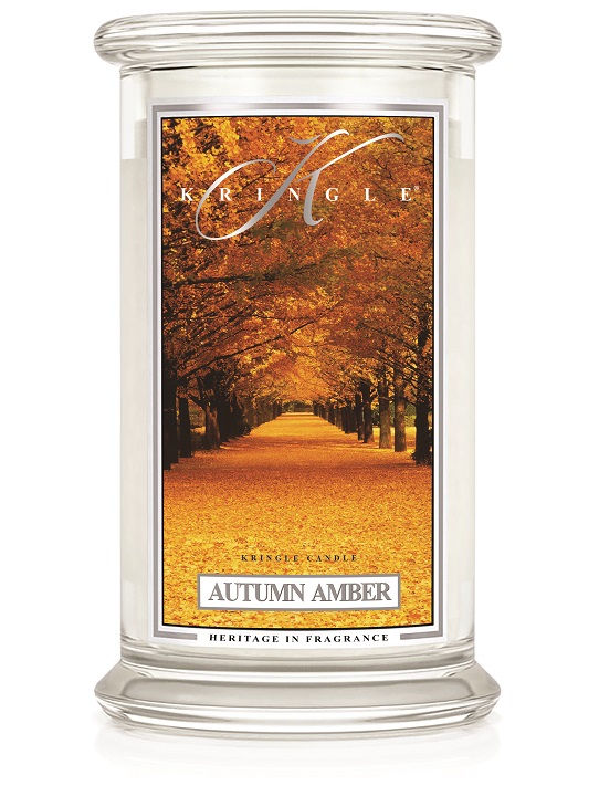 Kringle Candle Autumn Amber nagyméretű 2 kanócos illatgyertya (624 g)