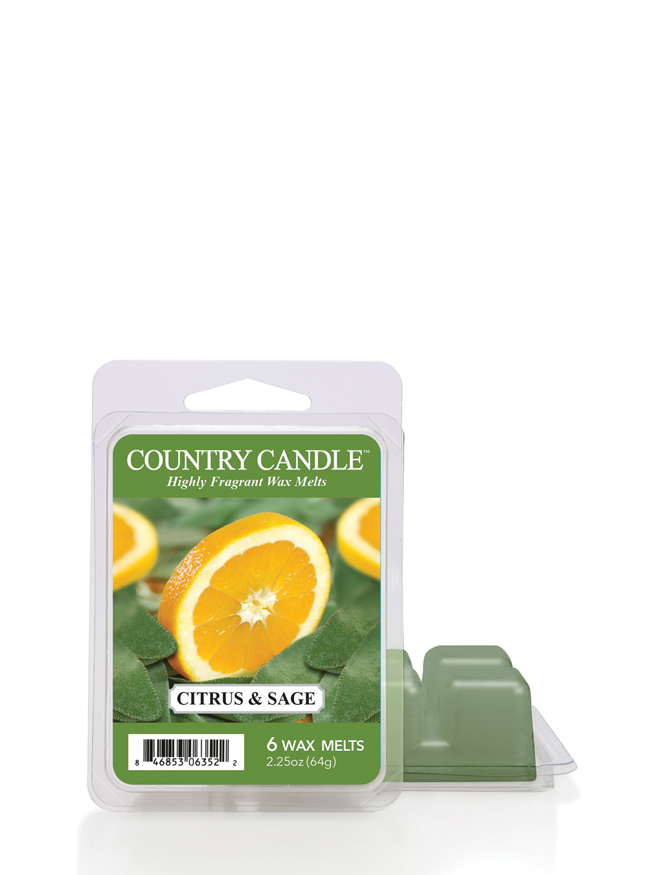 Country Candle Citrus és Zsálya illatú viasz (64 g)