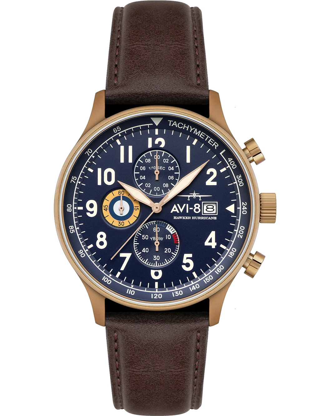 AVI-8 AV-4011-0O Mens Watch Hawker Hurricane Classic Chronograph 43mm 5ATM